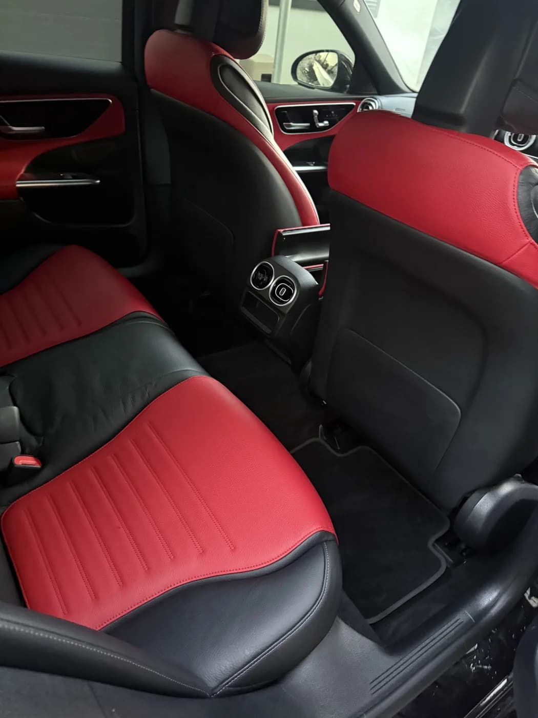 Mercedes red and black rear seats